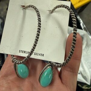 Kingman & Sterling Silver Hoop Earrings